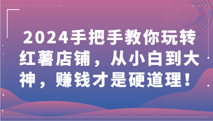 2024手把手教你玩转红薯店铺，从小白到大神，赚钱才是硬道理！-68资源