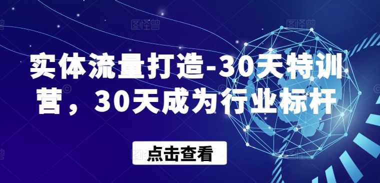 实体流量打造-30天特训营，30天成为行业标杆-68资源