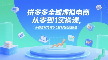 拼多多全域虚拟电商从零到1实操课，小白虚拟电商从0到1实操到精通-68资源