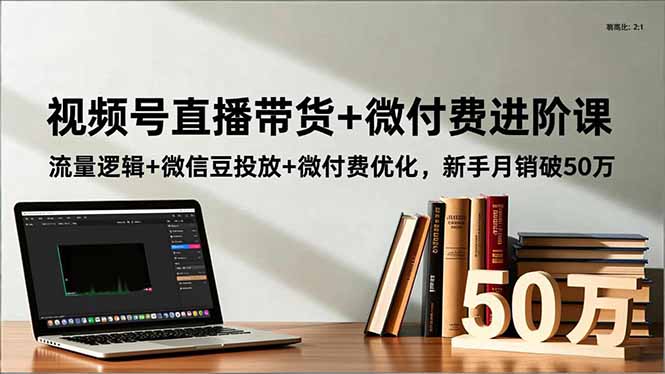 视频号直播带货+微付费进阶课：流量逻辑+微信豆投放+微付费优化，新手月销破50万-68资源