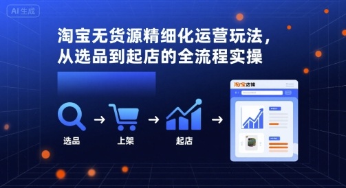 淘宝无货源精细化运营玩法，从选品到起店的全流程实操-68资源