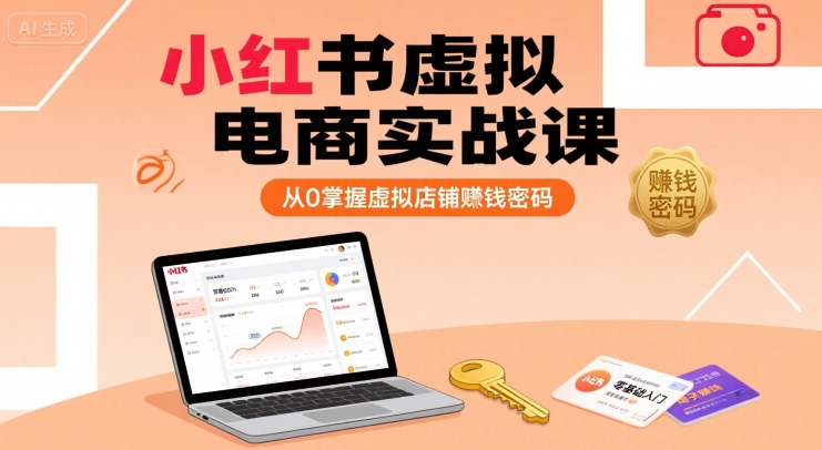 小红书虚拟电商实战课，从0掌握虚拟店铺賺钱密码-68资源