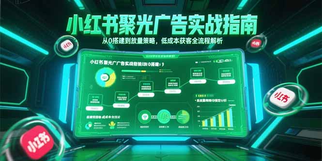 小红书聚光广告实战指南，从0搭建到放量策略，低成本获客全流程解析-68资源