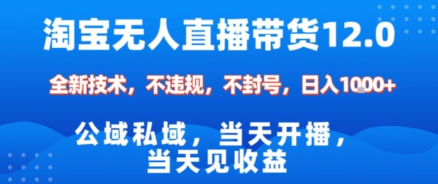 淘宝无人直播12.0，公域私域技术，不封号，不违规布局双十一流量风口，日入1k(独家技术)【揭秘】-68资源