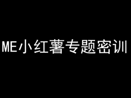 ME小红薯专题密训-小红书电商教程-68资源