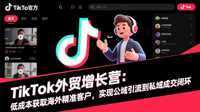 TikTok外贸增长营：低成本获取海外精准客户，实现公域引流到私域成交闭环-68资源