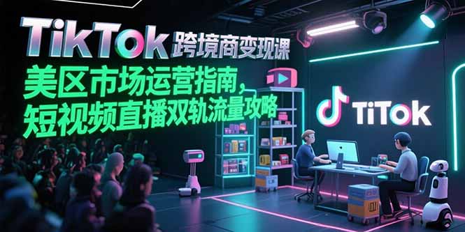 TikTok跨境电商变现课，美区市场运营指南，短视频直播双轨流量攻略-68资源