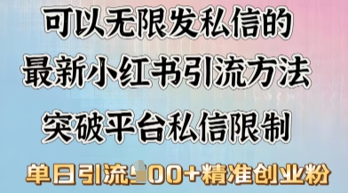 最新“摆烂式”引流打法，小红书私信引流，单天引流100+-68资源