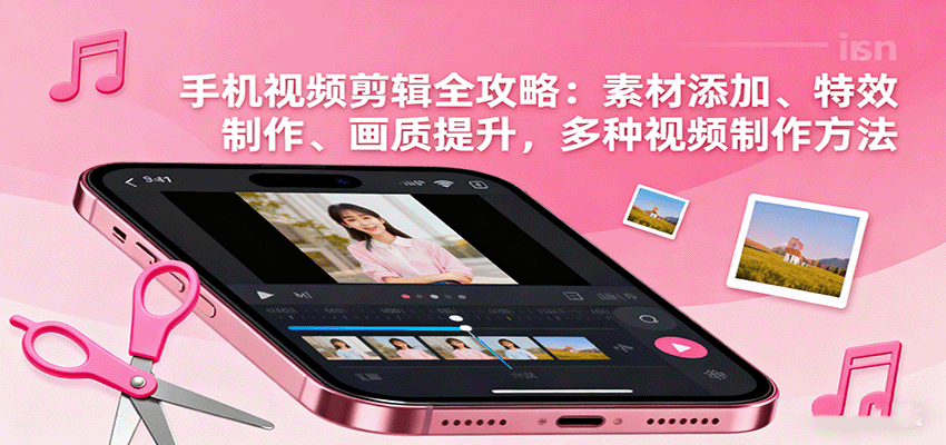 手机视频剪辑全攻略：素材添加、特效制作、画质提升，多种视频制作方法-68资源