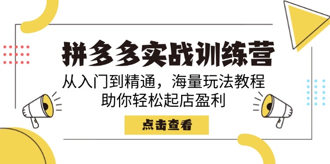 （14392期）拼多多实战训练营，从入门到精通，海量玩法教程，助你轻松起店盈利-68资源
