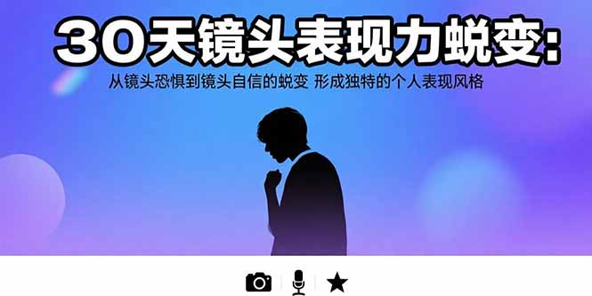 30天镜头表现力蜕变：从镜头恐惧到镜头自信的蜕变 形成独特的个人表现风格-68资源
