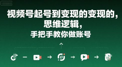 视频号起号到变现的思维逻辑，手把手教你做账号-68资源