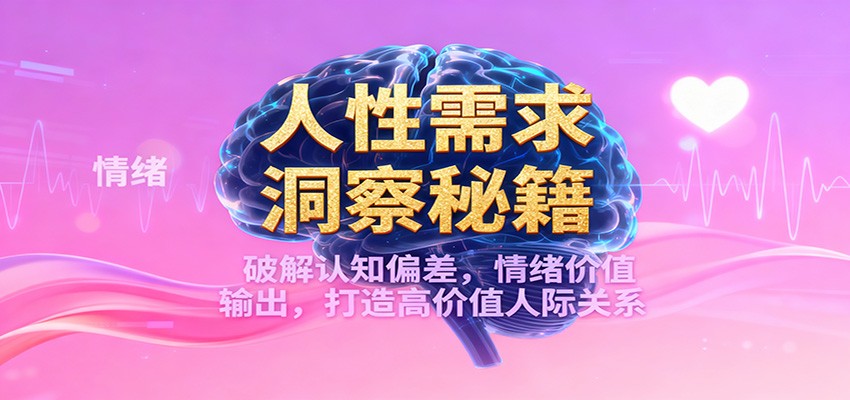 人性需求洞察秘籍，破解认知偏差，情绪价值输出，打造高价值人际关系-68资源