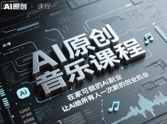 AI原创音乐课程，在家可做的Ai副业，让Ai给所有人一次新的创业机会-68资源