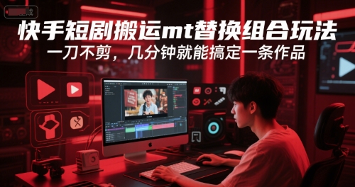 快手短剧搬运mt替换组合玩法，一刀不剪，几分钟就能搞定一条作品-68资源