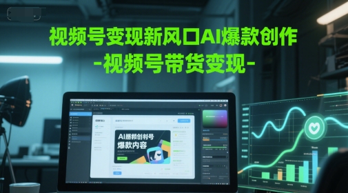 视频号变现新风口AI爆款创作-视频号带货变现-68资源