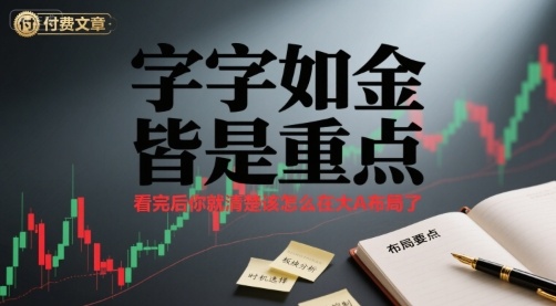 付费文章：字字如金 皆是重点， 看完后 你就清楚该怎么在大A布局了-68资源