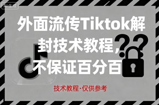 外面流传Tiktok解封技术教程，不保证百分百，具体自测-68资源