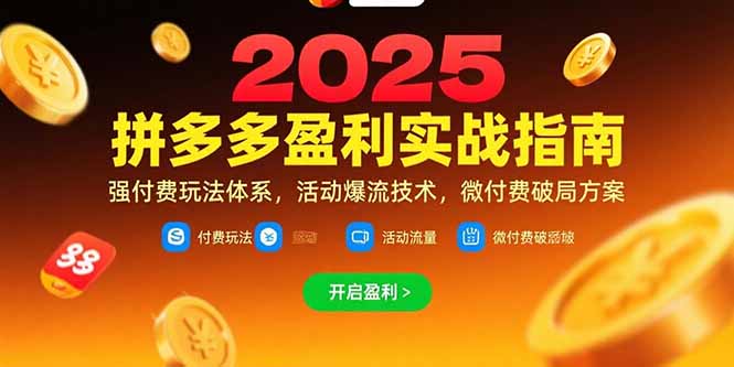 拼多多盈利实战指南，强付费玩法，活动爆流技术，微付费破局方案(更新7月-68资源