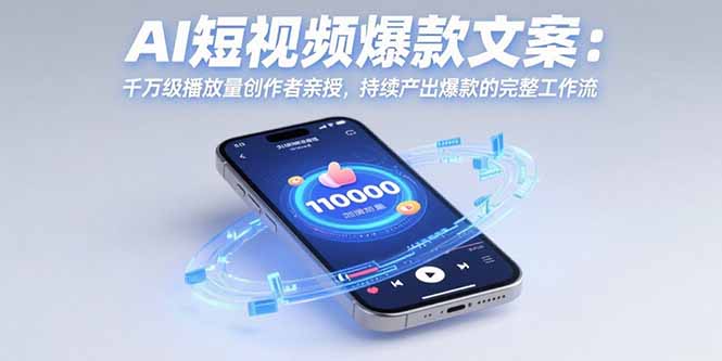 AI短视频爆款文案：千万级播放量创作者亲授，持续产出爆款的完整工作流-68资源