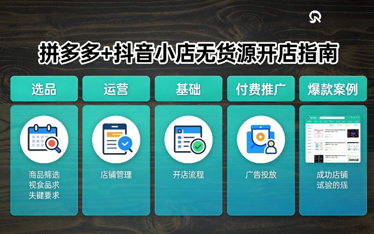 拼多多+抖音小店无货源开店，包括：选品、运营、基础、付费推广、爆款案例等(更新26年4月)-68资源