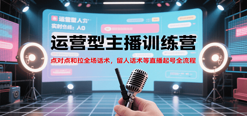 运营型主播训练营，点对点和拉全场话术，留人话术等直播起号全流程(更新7月)-68资源