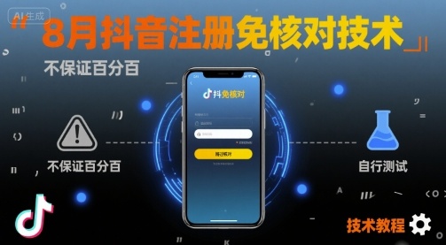 8月抖音注册免核对技术，不保证百分百，自测-68资源