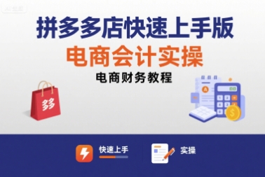 拼多多店快速上手版电商会计实操-电商财务教程-68资源