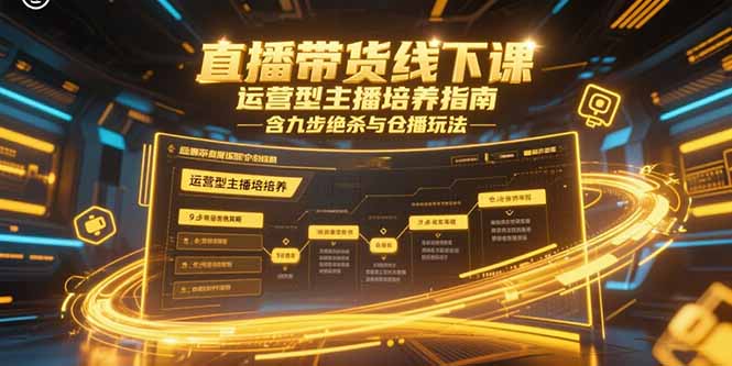 直播带货线下课，运营型主播培养指南，含九步绝杀与仓播玩法-68资源