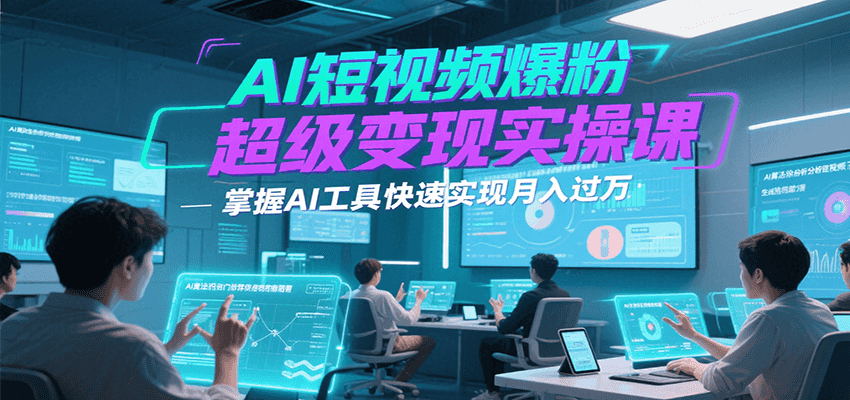AI短视频爆粉超级变现实操课，掌握AI工具快速实现月入过万-68资源