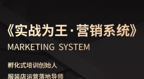 老杨·服装老板必修课《实战为王-营销系统》实现业绩被动式增长-68资源