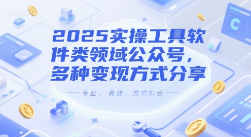 2025实操工具软件类领域公众号，多种变现方式分享-68资源