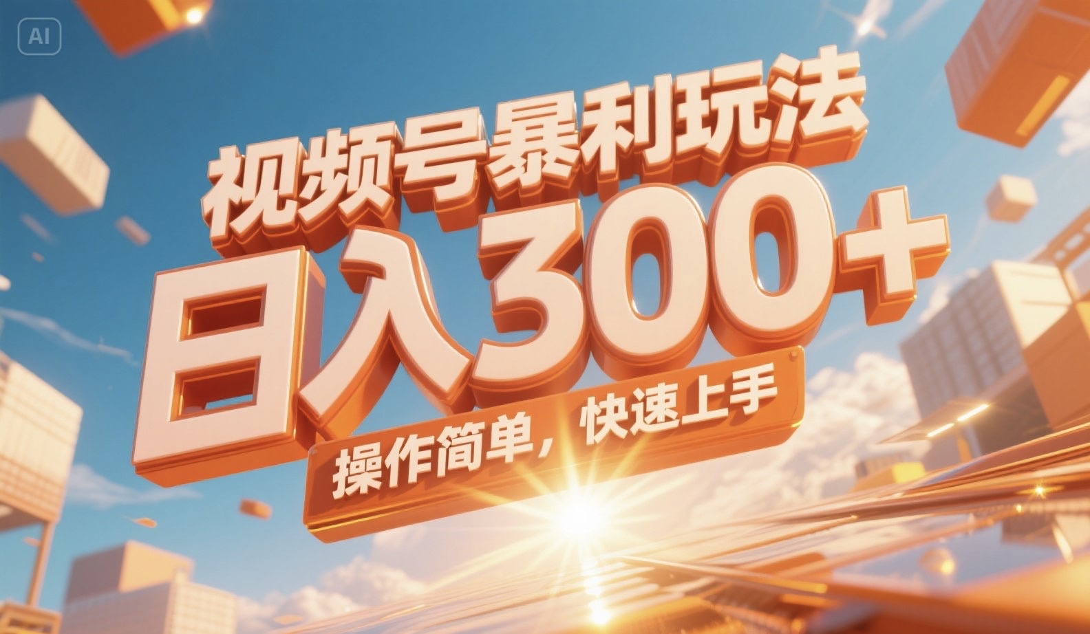 视频号暴利玩法，日入300+，操作简单，快速上手。-68资源