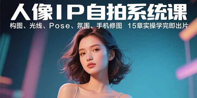 人像IP自拍系统课：构图、光线、Pose、氛围、手机修图 15章实操学完即出片-68资源