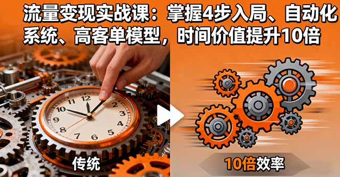 流量变现实战课：掌握4步入局、自动化系统、高客单模型，时间价值提升10倍-68资源