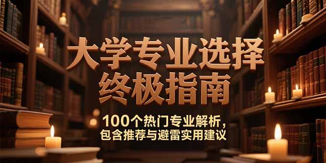 付费文：大学专业选择终极指南,100个热门专业解析,包含推荐与避雷实用建议-68资源