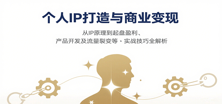 个人IP打造与商业变现，从IP原理到起盘盈利、产品开发及流量裂变等实战技巧全解析-68资源