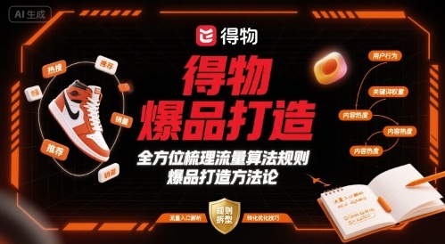 得物爆品打造，全方位梳理得物流量算法规则爆品打造规则-68资源
