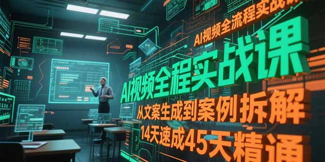 AI视频全流程实战课，从文案生成到案例拆解，14天速成45天精通-68资源