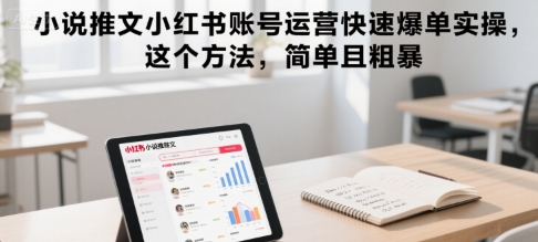 小说推文小红书账号运营快速爆单实操，这个方法，简单且粗暴-68资源