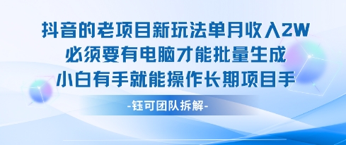 老项目新玩法单月收入2W小白有手就能操作长期项目-68资源