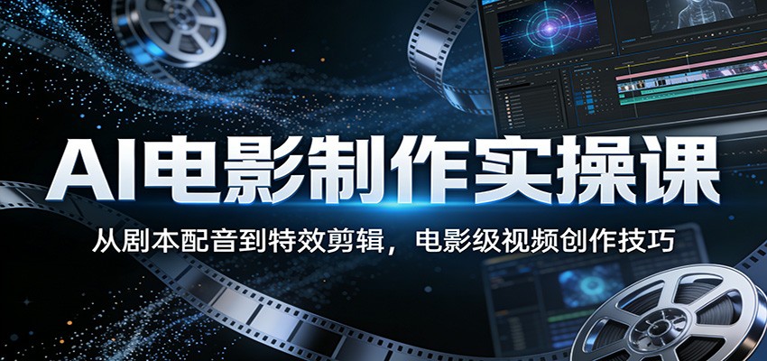 AI电影制作实操课：从剧本配音到特效剪辑，电影级视频创作技巧-68资源