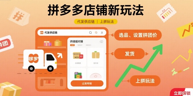 拼多多店铺新玩法，代发供应链上拼玩法-68资源