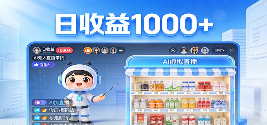 不用露脸不用说话，24小时自动卖货赚钱，全天自动直播，收益看得见-68资源
