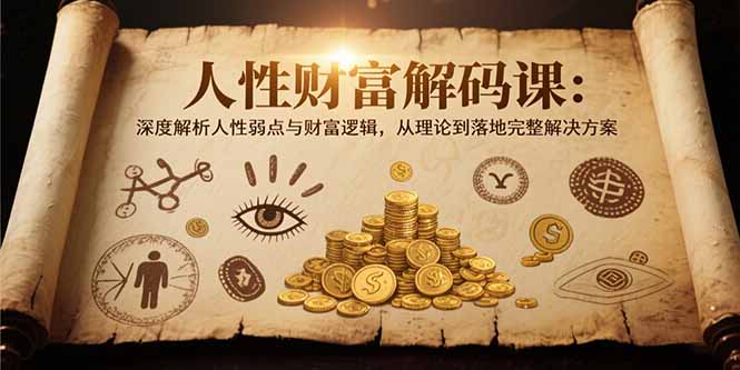 人性财富解码课6.0：深度解析人性弱点与财富逻辑，理论到落地完整解决方案-68资源