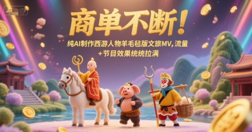 商单不断！纯AI制作西游人物羊毛毡版文旅MV，流量+节目效果统统拉满-68资源