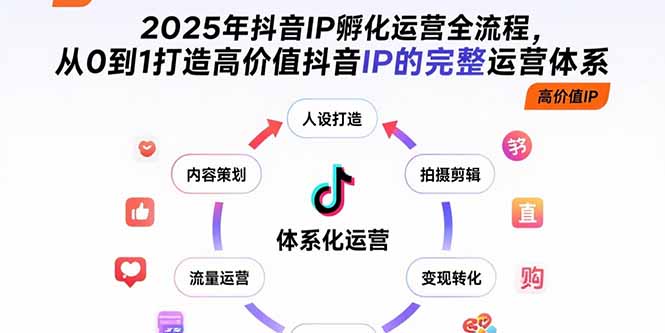 2025年抖音IP孵化运营全流程，从0到1打造高价值抖音IP的完整运营体系-68资源
