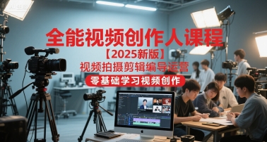 全能视频创作人课程【2025新版】视频拍摄剪辑编导运营，零基础学习视频创作-68资源
