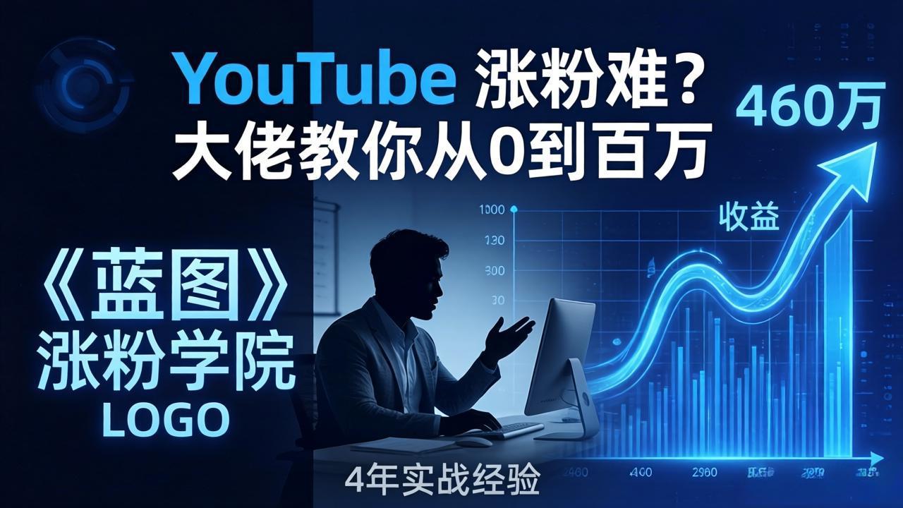 YouTube 涨粉难？《蓝图涨粉学院》：4 年赚 460 万的大佬教策略，从0到百万有路径！-68资源