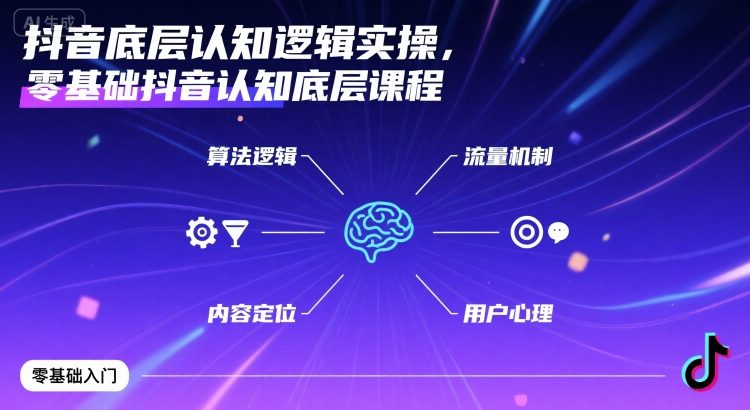 抖音底层认知逻辑实操，零基础抖音认知底层课程-68资源